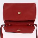 CELINE Shoulder Bag Leather Red Gold Auth 196766A-15