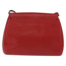 CELINE Shoulder Bag Leather Red Gold Auth 196766A-3