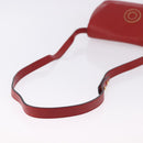 CELINE Shoulder Bag Leather Red Gold Auth 196766A-7