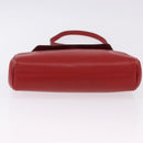 CELINE Shoulder Bag Leather Red Gold Auth 196766A-9