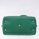 SAINT LAURENT Classic Duffle Bag Leather 2way Green Gold 322049 Auth 196768V-5