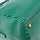 SAINT LAURENT Classic Duffle Bag Leather 2way Green Gold 322049 Auth 196768V-17