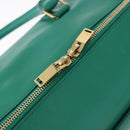 SAINT LAURENT Classic Duffle Bag Leather 2way Green Gold 322049 Auth 196768V-21