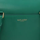 SAINT LAURENT Classic Duffle Bag Leather 2way Green Gold 322049 Auth 196768V-22