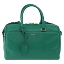 SAINT LAURENT Classic Duffle Bag Leather 2way Green Gold 322049 Auth 196768V-13