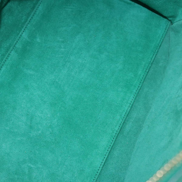 SAINT LAURENT Classic Duffle Bag Leather 2way Green Gold 322049 Auth 196768V