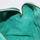 SAINT LAURENT Classic Duffle Bag Leather 2way Green Gold 322049 Auth 196768V-24