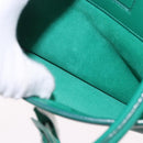 SAINT LAURENT Classic Duffle Bag Leather 2way Green Gold 322049 Auth 196768V-26