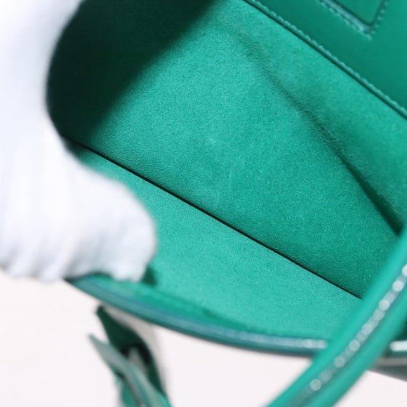 SAINT LAURENT Classic Duffle Bag Leather 2way Green Gold 322049 Auth 196768V