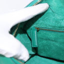 SAINT LAURENT Classic Duffle Bag Leather 2way Green Gold 322049 Auth 196768V-27