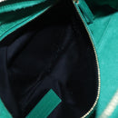 SAINT LAURENT Classic Duffle Bag Leather 2way Green Gold 322049 Auth 196768V-28