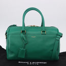 SAINT LAURENT Classic Duffle Bag Leather 2way Green Gold 322049 Auth 196768V-12
