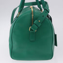 SAINT LAURENT Classic Duffle Bag Leather 2way Green Gold 322049 Auth 196768V-4