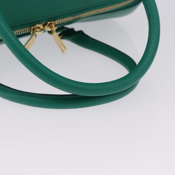 SAINT LAURENT Classic Duffle Bag Leather 2way Green Gold 322049 Auth 196768V