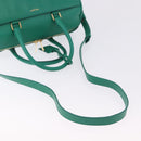 SAINT LAURENT Classic Duffle Bag Leather 2way Green Gold 322049 Auth 196768V-8