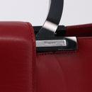 Salvatore Ferragamo Gancini Hand Bag Leather Red Silver Auth 196770A-18