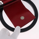 Salvatore Ferragamo Gancini Hand Bag Leather Red Silver Auth 196770A-19