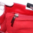 Salvatore Ferragamo Gancini Hand Bag Leather Red Silver Auth 196770A-22