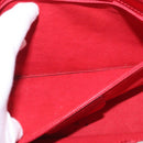 Salvatore Ferragamo Gancini Hand Bag Leather Red Silver Auth 196770A-23
