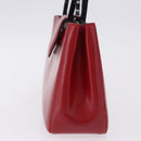 Salvatore Ferragamo Gancini Hand Bag Leather Red Silver Auth 196770A-4
