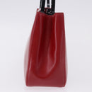 Salvatore Ferragamo Gancini Hand Bag Leather Red Silver Auth 196770A-5