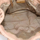 Miu Miu Matelasse Hand Bag Leather Beige Gold Auth 196771-10