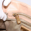 Miu Miu Matelasse Hand Bag Leather Beige Gold Auth 196771-21