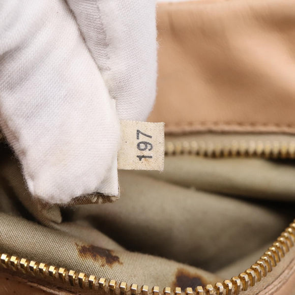 Miu Miu Matelasse Hand Bag Leather Beige Gold Auth 196771