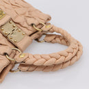 Miu Miu Matelasse Hand Bag Leather Beige Gold Auth 196771-7
