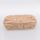 Miu Miu Matelasse Hand Bag Leather Beige Gold Auth 196771-5