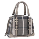 BURBERRY Nova Check Hand Bag Canvas Gray Auth 196772V-1