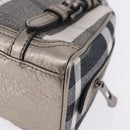 BURBERRY Nova Check Hand Bag Canvas Gray Auth 196772V-13