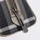 BURBERRY Nova Check Hand Bag Canvas Gray Auth 196772V-14