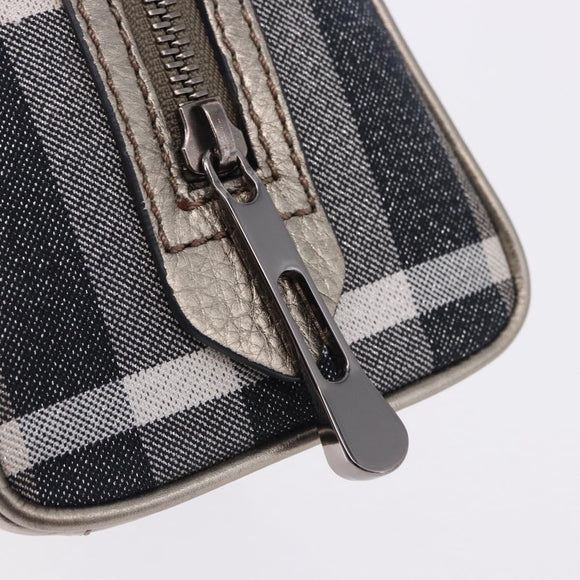BURBERRY Nova Check Hand Bag Canvas Gray Auth 196772V