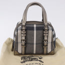 BURBERRY Nova Check Hand Bag Canvas Gray Auth 196772V-20