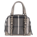 BURBERRY Nova Check Hand Bag Canvas Gray Auth 196772V-3