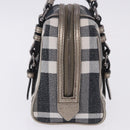 BURBERRY Nova Check Hand Bag Canvas Gray Auth 196772V-4