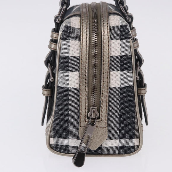 BURBERRY Nova Check Hand Bag Canvas Gray Auth 196772V