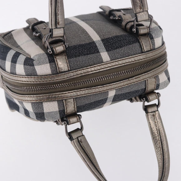 BURBERRY Nova Check Hand Bag Canvas Gray Auth 196772V