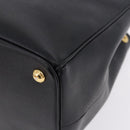 PRADA Hand Bag Saffiano leather 2way Black Gold Auth 196774V-14