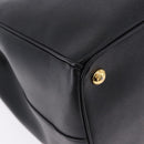 PRADA Hand Bag Saffiano leather 2way Black Gold Auth 196774V-15