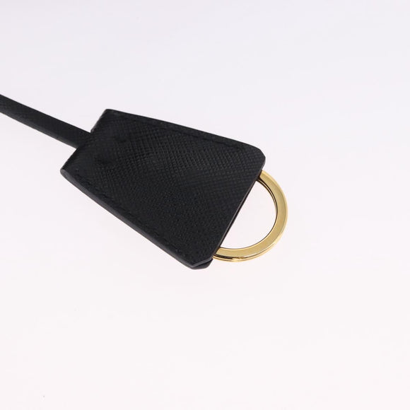 PRADA Hand Bag Saffiano leather 2way Black Gold Auth 196774V