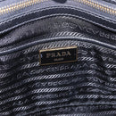 PRADA Hand Bag Saffiano leather 2way Black Gold Auth 196774V-18
