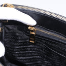 PRADA Hand Bag Saffiano leather 2way Black Gold Auth 196774V-21
