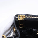 PRADA Hand Bag Saffiano leather 2way Black Gold Auth 196774V-23