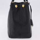 PRADA Hand Bag Saffiano leather 2way Black Gold Auth 196774V-4
