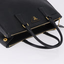 PRADA Hand Bag Saffiano leather 2way Black Gold Auth 196774V-6