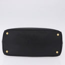 PRADA Hand Bag Saffiano leather 2way Black Gold Auth 196774V-5
