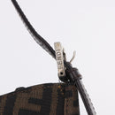 FENDI Zucca Canvas Mamma Baguette Shoulder Bag Brown Black Auth 196776V-14