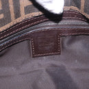 FENDI Zucca Canvas Mamma Baguette Shoulder Bag Brown Black Auth 196776V-17